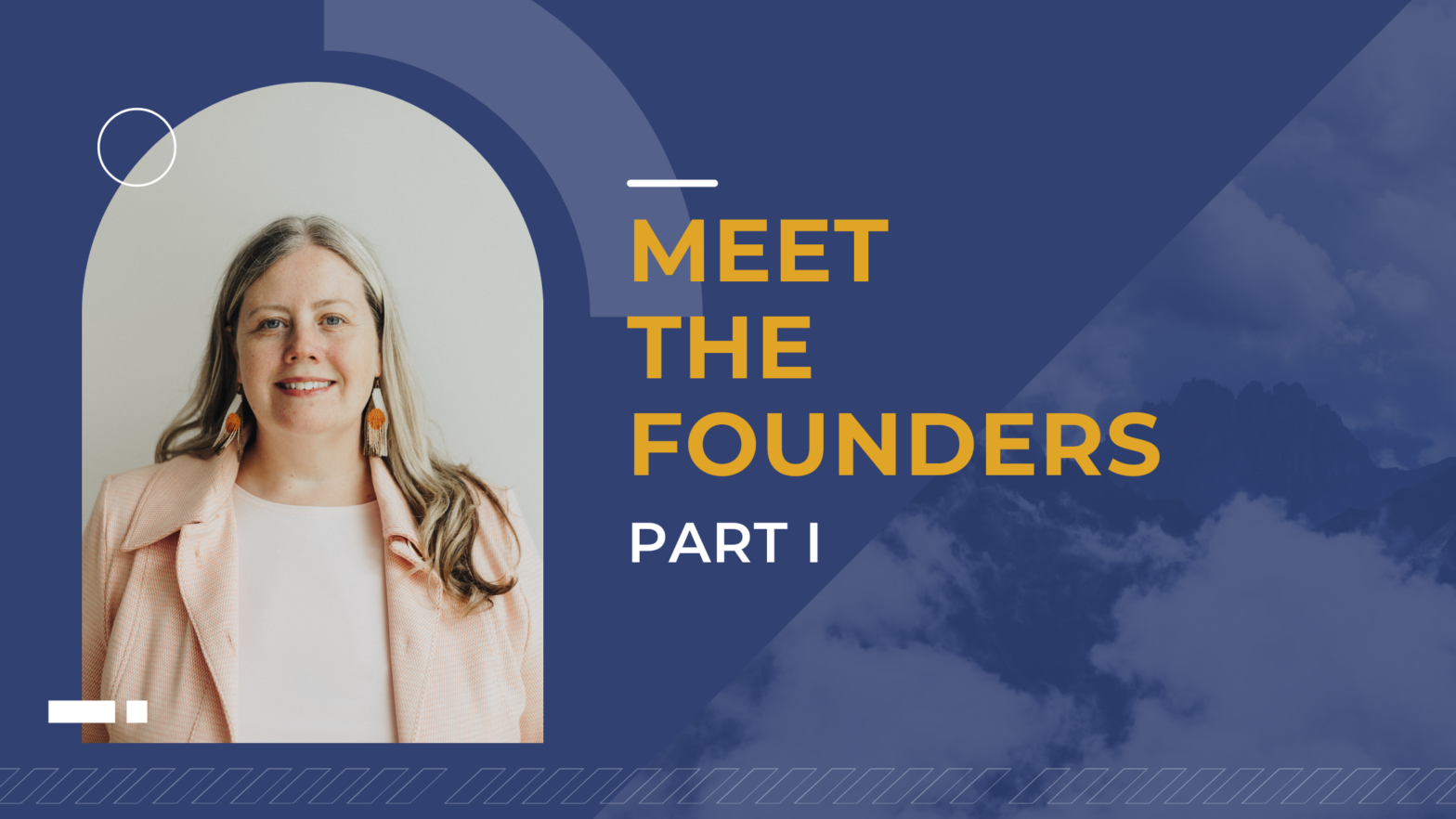 Image of a woman with the text Meet the Founders Part 1